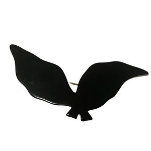 Vintage 1970’s Abstract Black Bird Barrette, Deadstock
